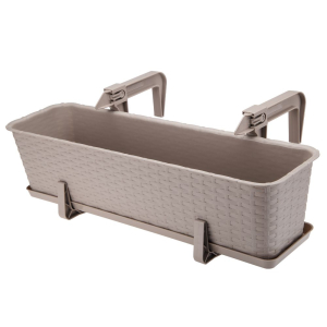 Uchwyt doniczki balkonowej RATTAN komplet 2 sztuki karmel